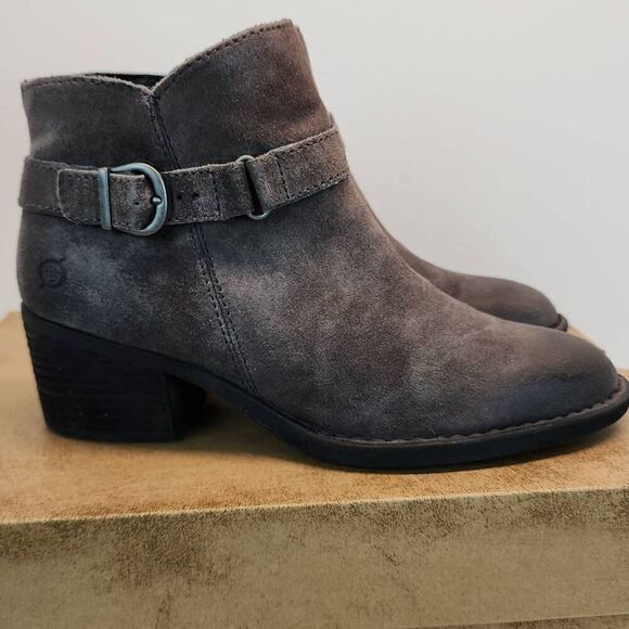 Børn Born ADIA Gray Womens Peltro Distressed Booties Size 6.5 M - Picture 2 of 12